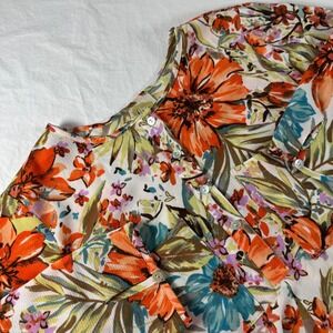 Fig and Flower Anthropologie Women's Size L Multicolor Floral Print Kendra Tunic